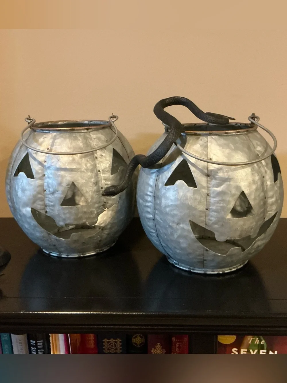 Galvanized Halloween Jack-o-Lantern Luminaria 🎃